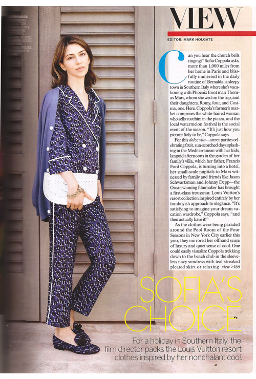 Sofia Coppola In Vogue US: Sofia's Choice - Journal - I Want To Be A Coppola